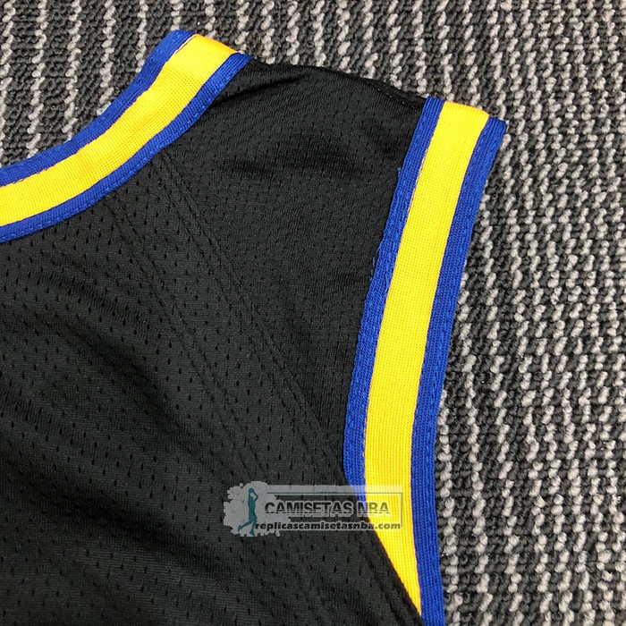 Camiseta Golden State Warriors Stephen Curry NO 30 Ciudad 2021-22 Autentico Negro